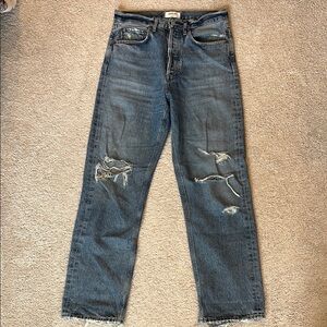 AGOLDE 90’s High rise Distressed Blue Jeans, 26